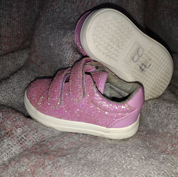 🌻5/$10 Cat and Jack pink sparkly girls toddler shoes - Picture 3 of 4